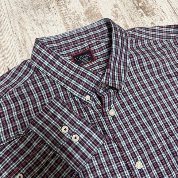 Untuckit Men's 100% Cotton Long Sleeve Button Shirt Plaid, Size XXL, Classic Dad - Picture 1 of 14